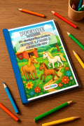 Pferde Malbuch 50 Ausmalbilder gedruckt+gebunden – Mockup-Ansicht