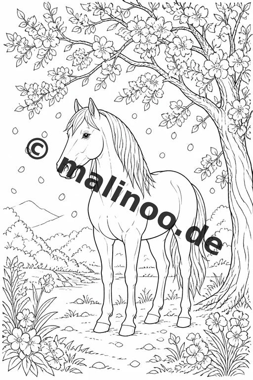 Pferde Malbuch 50 Ausmalbilder gedruckt und gebunden – Vorschaubild 5