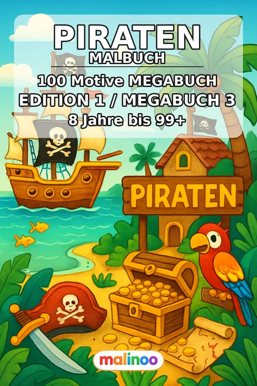 Piraten Malbuch 100 Ausmalbilder PDF Download – Cover