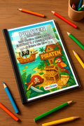 Piraten Malbuch 100 Ausmalbilder gedruckt+gebunden – Mockup-Ansicht