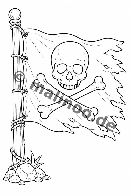 Piraten Malbuch 20 Ausmalbilder PDF Download – Vorschaubild 4