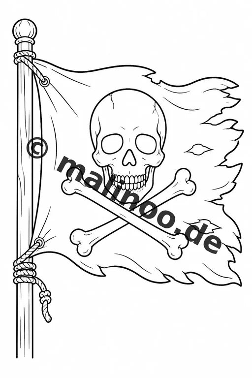 Piraten Malbuch 20 Ausmalbilder PDF Download digital – Vorschaubild 4