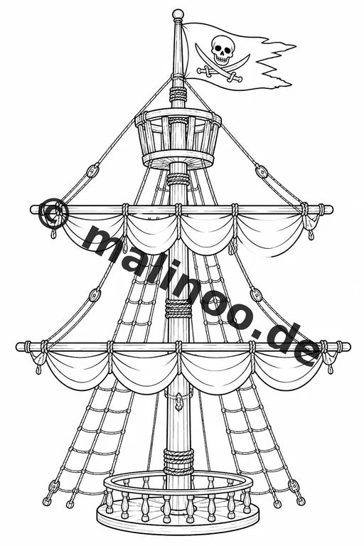 Piraten Malbuch 20 Ausmalbilder PDF Download digital – Vorschaubild 5