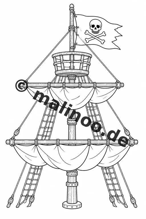 Piraten Malbuch 20 Ausmalbilder PDF Download digital – Vorschaubild 5