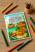 Piraten Malbuch 20 Ausmalbilder gedruckt+gebunden – Mockup-Ansicht