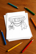 Piraten Malbuch 20 Ausmalbilder gedruckt+lose – Mockup-Ansicht