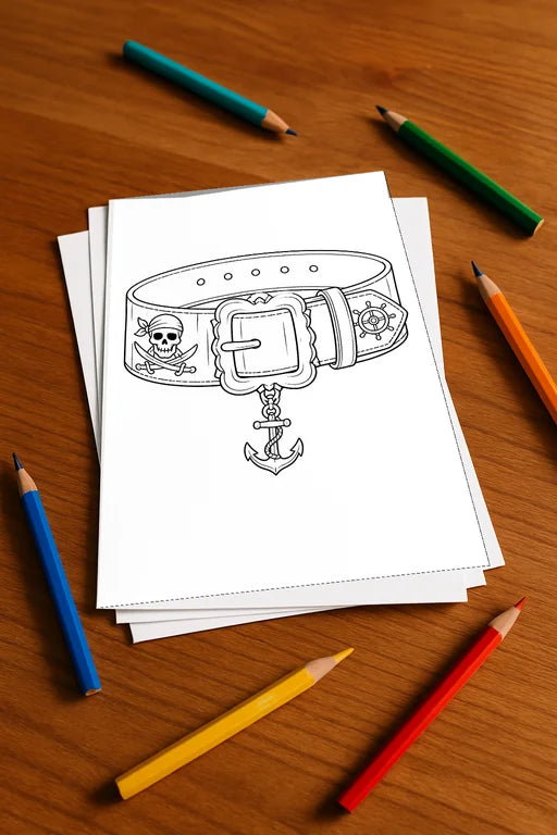 Piraten Malbuch 20 Ausmalbilder gedruckt+lose – Mockup-Ansicht