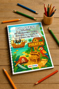 Piraten Malbuch 50 Ausmalbilder gedruckt und gebunden – Mockup-Ansicht
