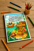 Piraten Malbuch 50 Ausmalbilder gedruckt und gebunden – Mockup-Ansicht