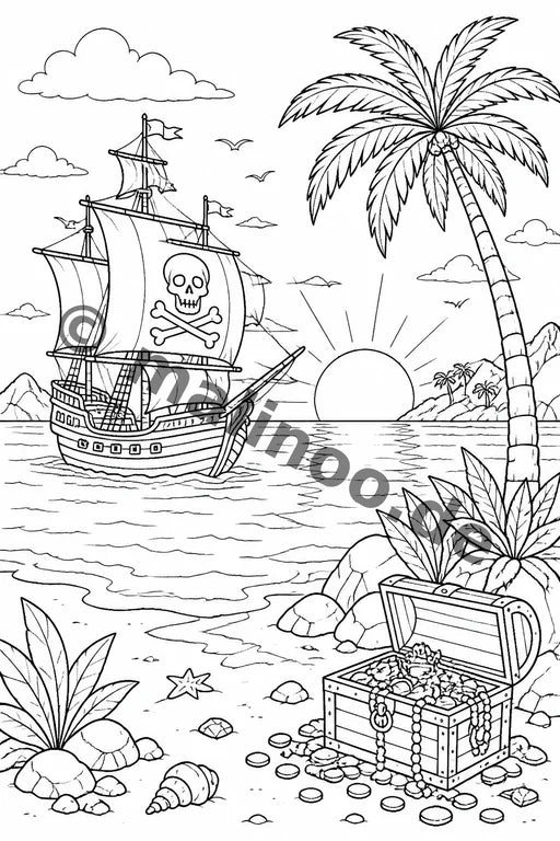 Piraten Malbuch 50 Ausmalbilder gedruckt+lose – Vorschaubild 10