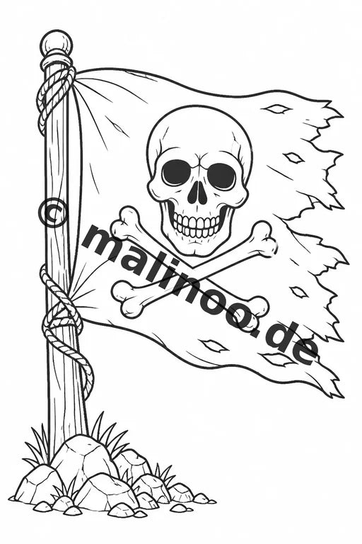 Piraten Malbuch 50 Ausmalbilder gedruckt, ungebunden – Vorschaubild 4