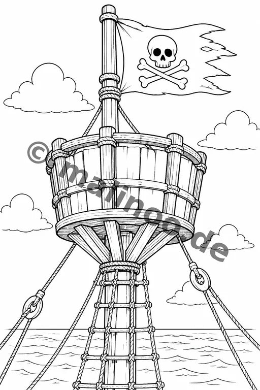Piraten Malbuch 50 Ausmalbilder gedruckt+lose – Vorschaubild 6