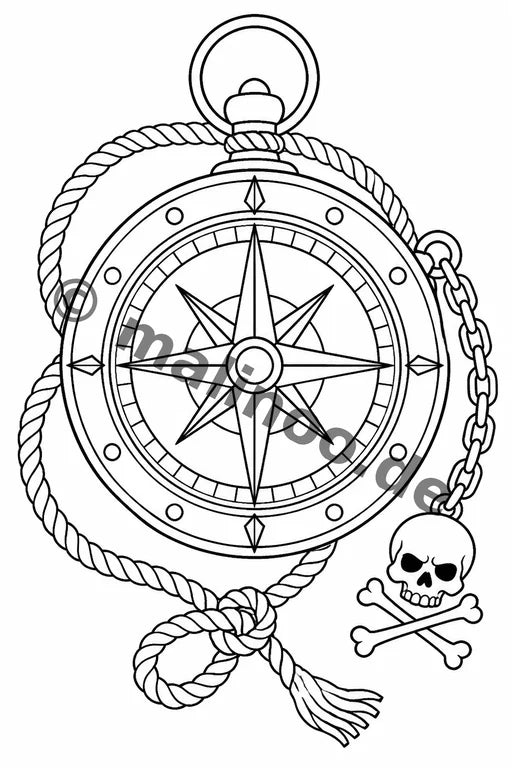 Piraten Malbuch 50 Ausmalbilder gedruckt+lose – Vorschaubild 8
