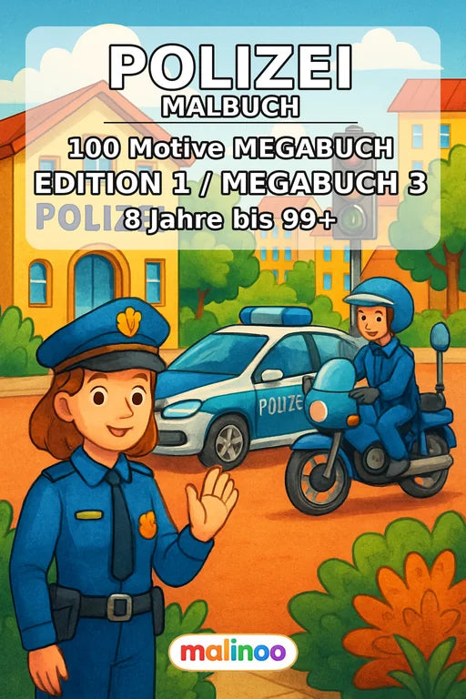 Polizei Malbuch 100 Ausmalbilder PDF Download – Cover
