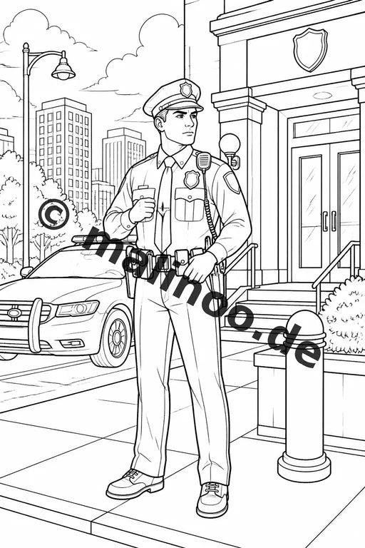 Polizei Malbuch 100 Ausmalbilder PDF Download digital – Vorschaubild 2