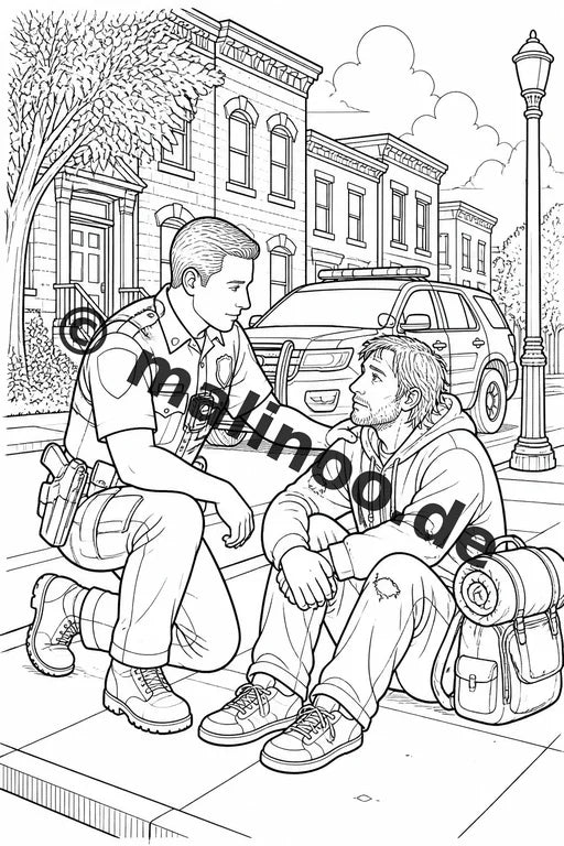 Polizei Malbuch 100 Ausmalbilder PDF Download digital – Vorschaubild 4
