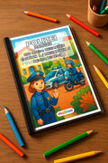 Polizei Malbuch 100 Ausmalbilder gedruckt+gebunden – Mockup-Ansicht