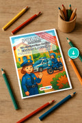 Polizei Malbuch 20 Ausmalbilder PDF Download digital – Mockup-Ansicht