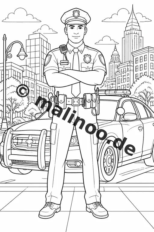 Polizei Malbuch 20 Ausmalbilder PDF Download digital – Vorschaubild 1