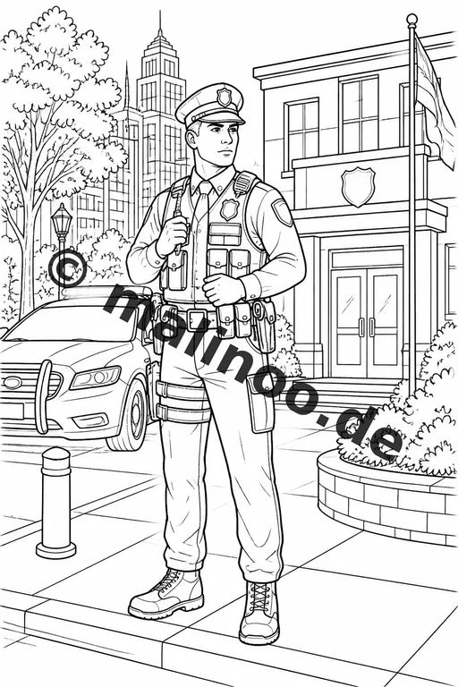 Polizei Malbuch 20 Ausmalbilder PDF Download digital – Vorschaubild 2