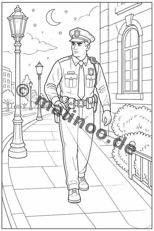 Polizei Malbuch 20 Ausmalbilder PDF Download – Vorschaubild 3