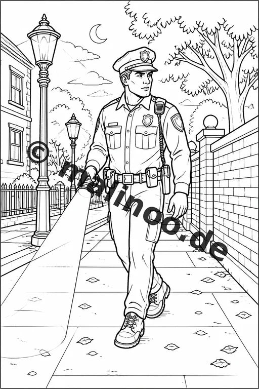 Polizei Malbuch 20 Ausmalbilder PDF Download digital – Vorschaubild 3
