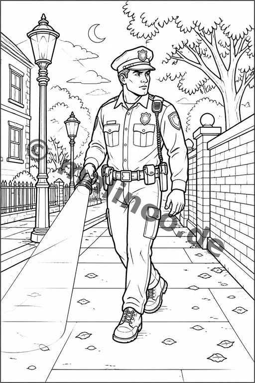 Polizei Malbuch 20 Ausmalbilder PDF Download – Vorschaubild 3