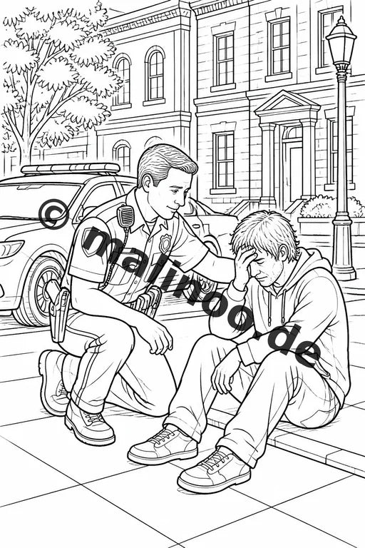 Polizei Malbuch 20 Ausmalbilder PDF Download digital – Vorschaubild 4
