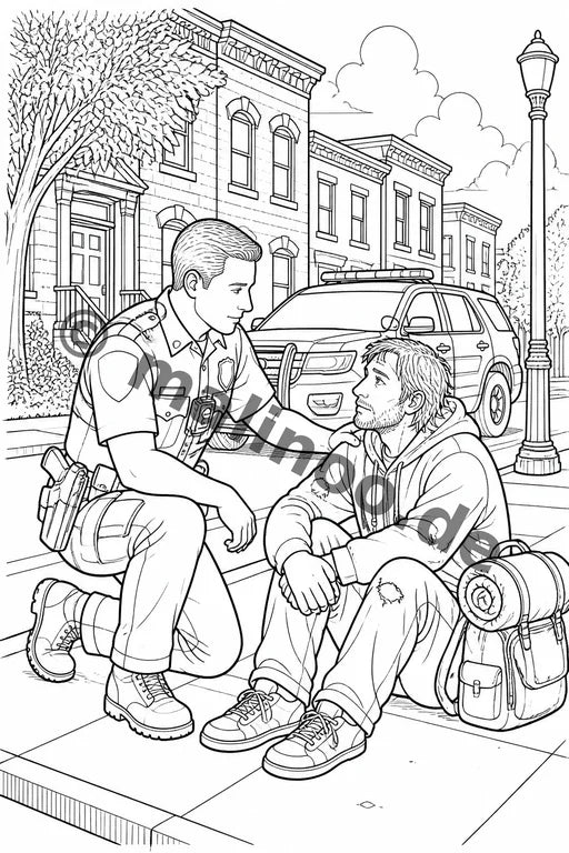 Polizei Malbuch 20 Ausmalbilder PDF Download – Vorschaubild 4