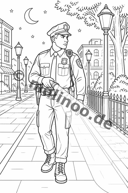 Polizei Malbuch 20 Ausmalbilder gedruckt+lose – Vorschaubild 3