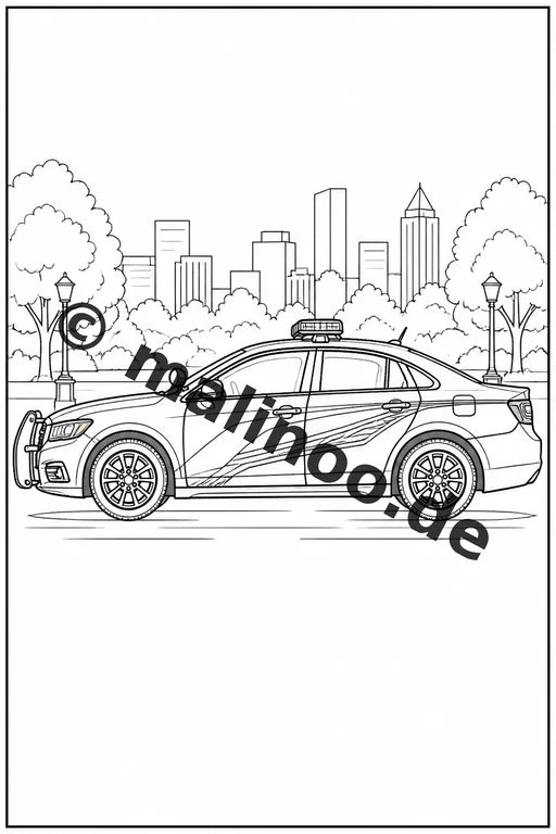 Polizei Malbuch 20 Ausmalbilder gedruckt, ungebunden – Vorschaubild 5
