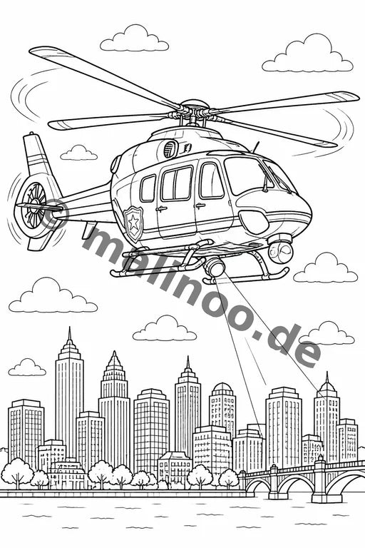 Polizei Malbuch 20 Ausmalbilder gedruckt+lose – Vorschaubild 7