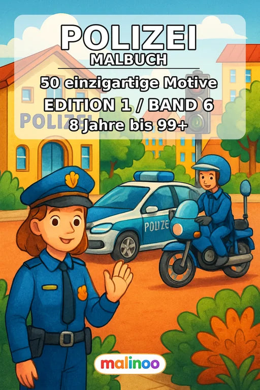 Polizei Malbuch 50 Ausmalbilder PDF Download – Cover