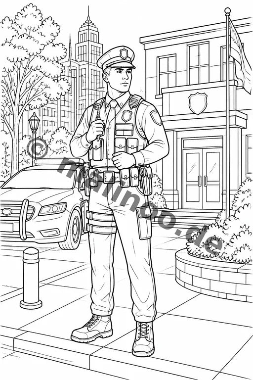 Polizei Malbuch 50 Ausmalbilder PDF Download – Vorschaubild 2