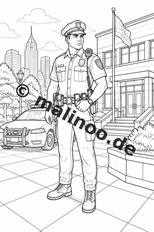 Polizei Malbuch 50 Ausmalbilder PDF Download digital – Vorschaubild 2