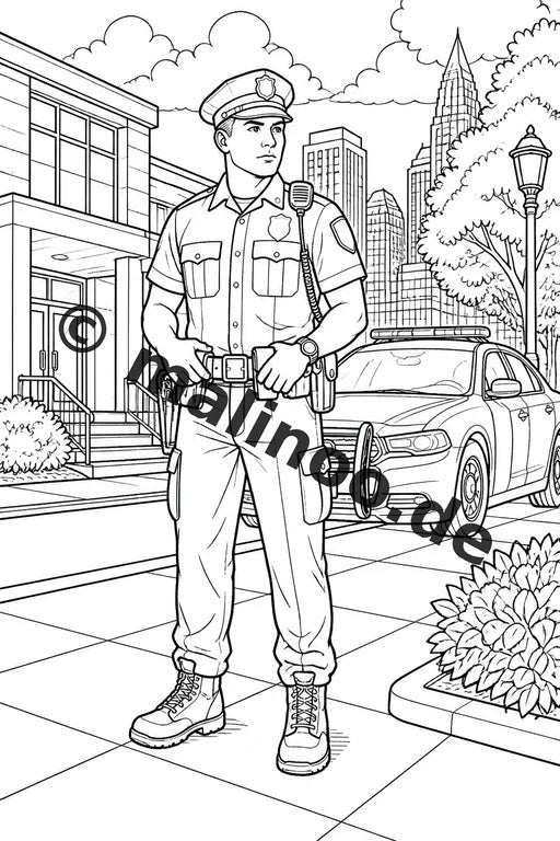 Polizei Malbuch 50 Ausmalbilder PDF Download digital – Vorschaubild 2