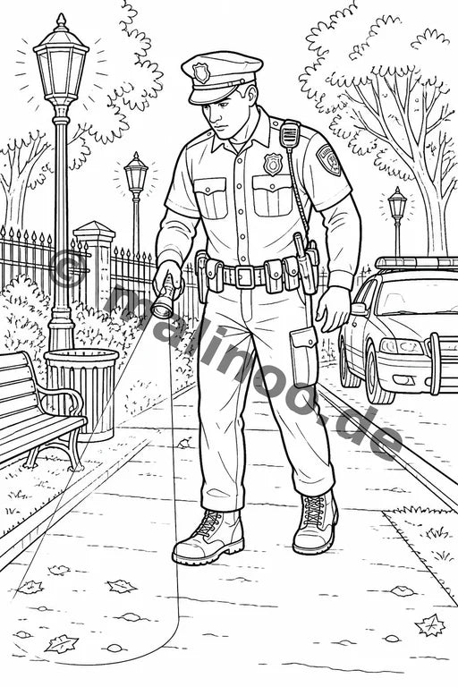 Polizei Malbuch 50 Ausmalbilder PDF Download – Vorschaubild 3