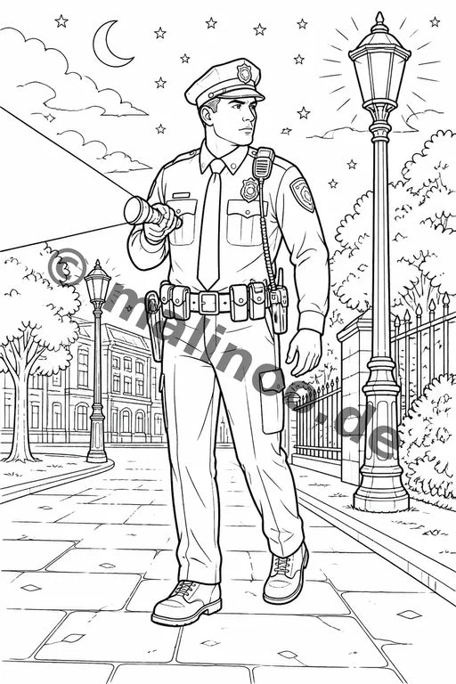 Polizei Malbuch 50 Ausmalbilder PDF Download – Vorschaubild 3