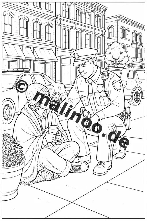 Polizei Malbuch 50 Ausmalbilder PDF Download digital – Vorschaubild 4