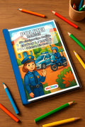 Polizei Malbuch 50 Ausmalbilder gedruckt+gebunden – Mockup-Ansicht