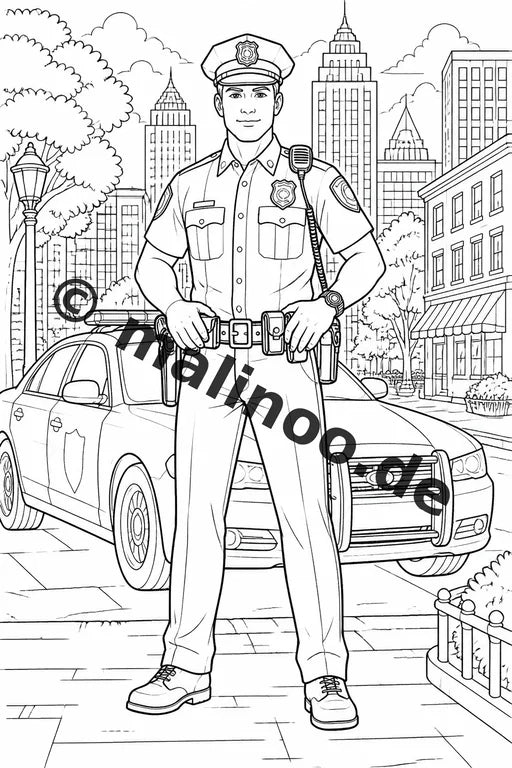 Polizei Malbuch 50 Ausmalbilder gedruckt, ungebunden – Vorschaubild 1