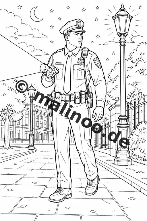 Polizei Malbuch 50 Ausmalbilder gedruckt, ungebunden – Vorschaubild 3