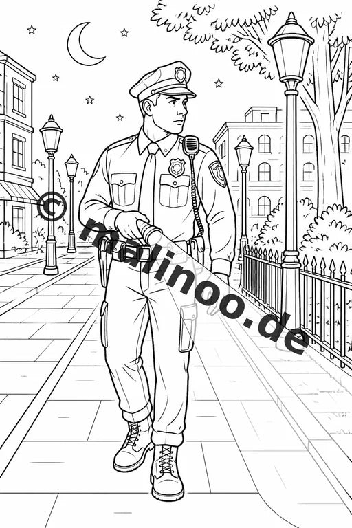Polizei Malbuch 50 Ausmalbilder gedruckt, ungebunden – Vorschaubild 3