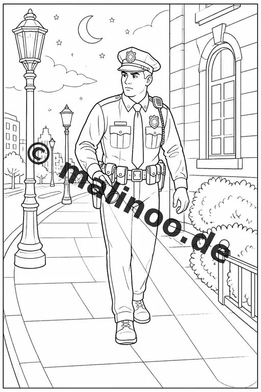 Polizei Malbuch 50 Ausmalbilder gedruckt, ungebunden – Vorschaubild 3
