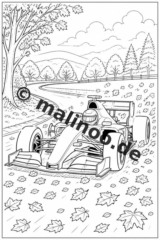 Rennwagen Malbuch 100 Ausmalbilder gedruckt und gebunden – Vorschaubild 10