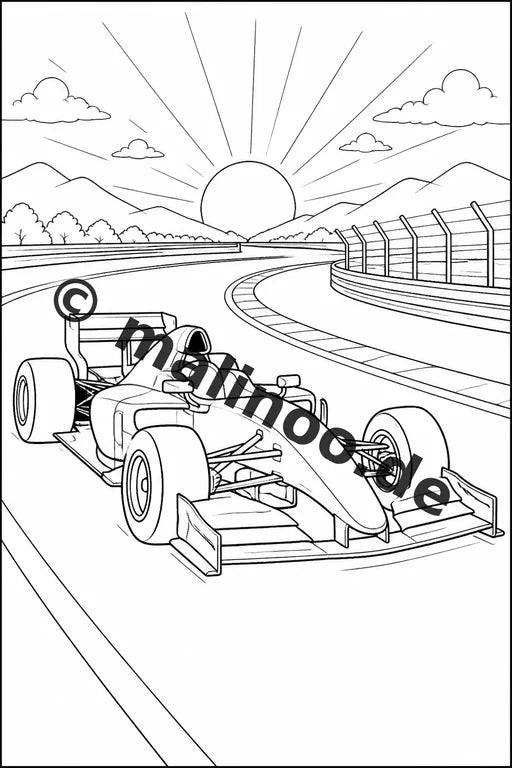 Rennwagen Malbuch 100 Ausmalbilder gedruckt und gebunden – Vorschaubild 7
