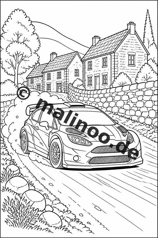 Rennwagen Malbuch 100 Ausmalbilder gedruckt und gebunden – Vorschaubild 8