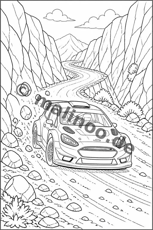 Rennwagen Malbuch 100 Ausmalbilder gedruckt+gebunden – Vorschaubild 9