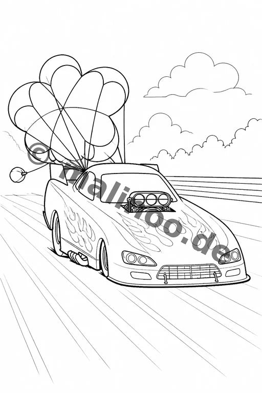 Rennwagen Malbuch 100 Ausmalbilder gedruckt+lose – Vorschaubild 6