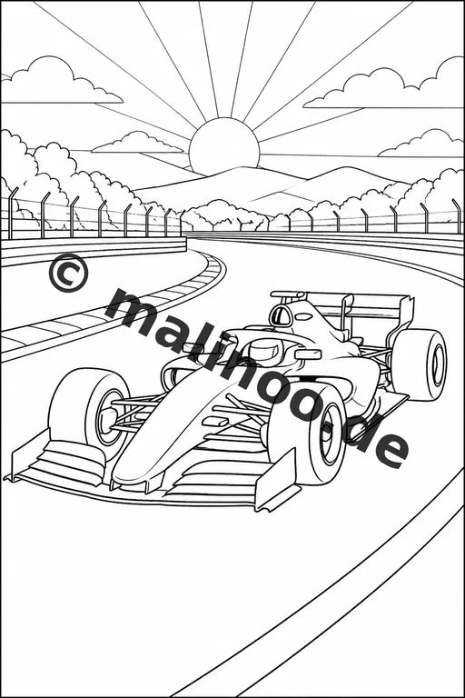 Rennwagen Malbuch 100 Ausmalbilder gedruckt, ungebunden – Vorschaubild 7